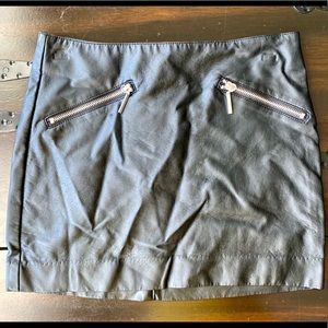 Black Faux Leather Mini Skirt